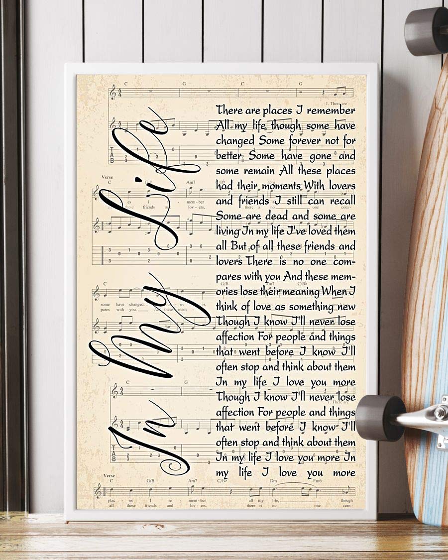 Amazon.com: In My Life Lyrics Portrait Poster Print (12
